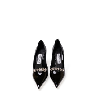 JIMMY CHOO BELINDA PUMP 90 PAT BLACK PATENT LEATHER SIZE 36.5