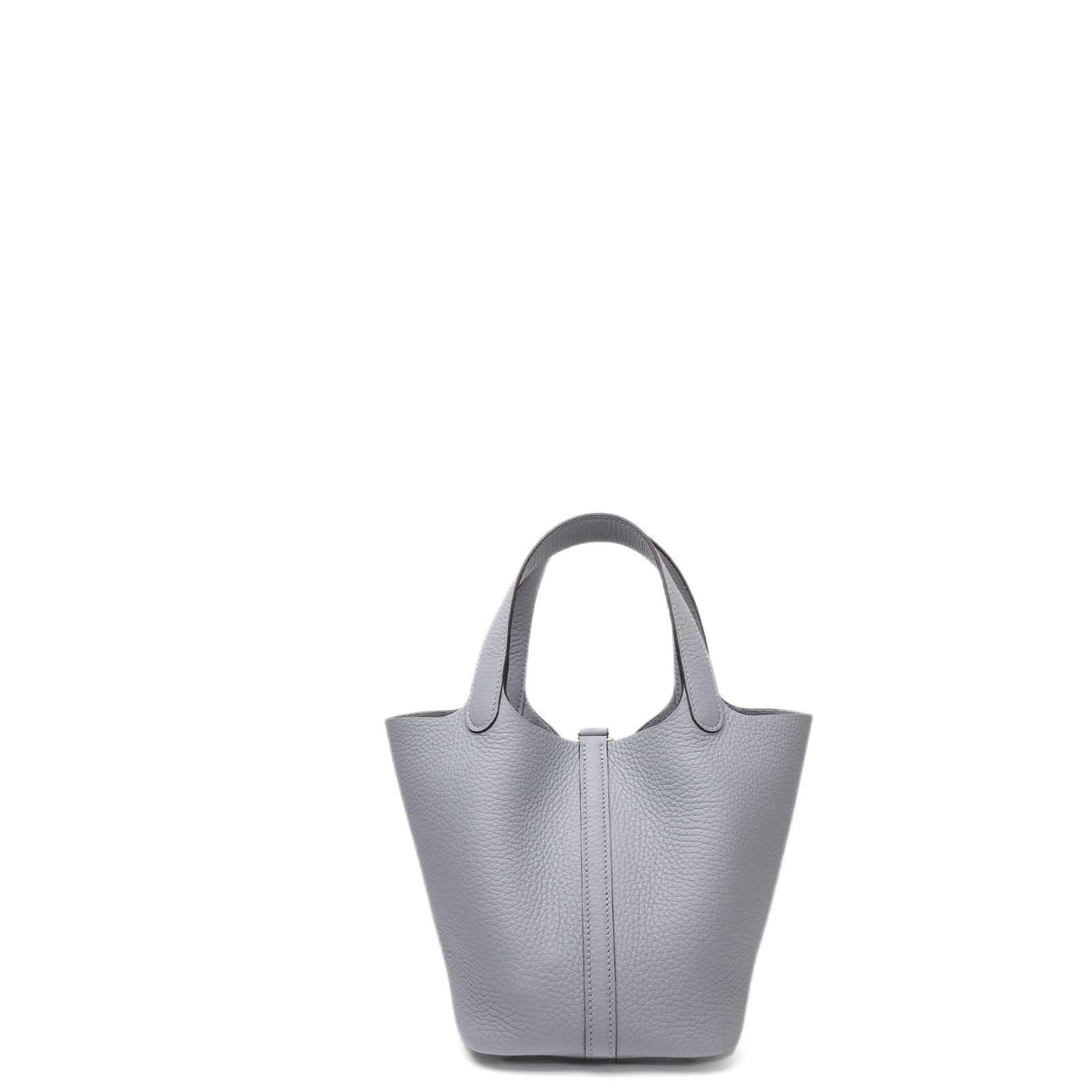 HERMES PICOTIN LOCK 18 GRIS PANTIN CLEMENCE LEATHER GHW STAMP K