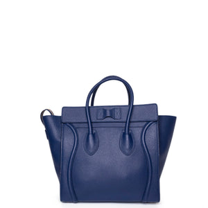 CELINE MICRO LUGGAGE TOTE BLUE CALFSKIN GHW