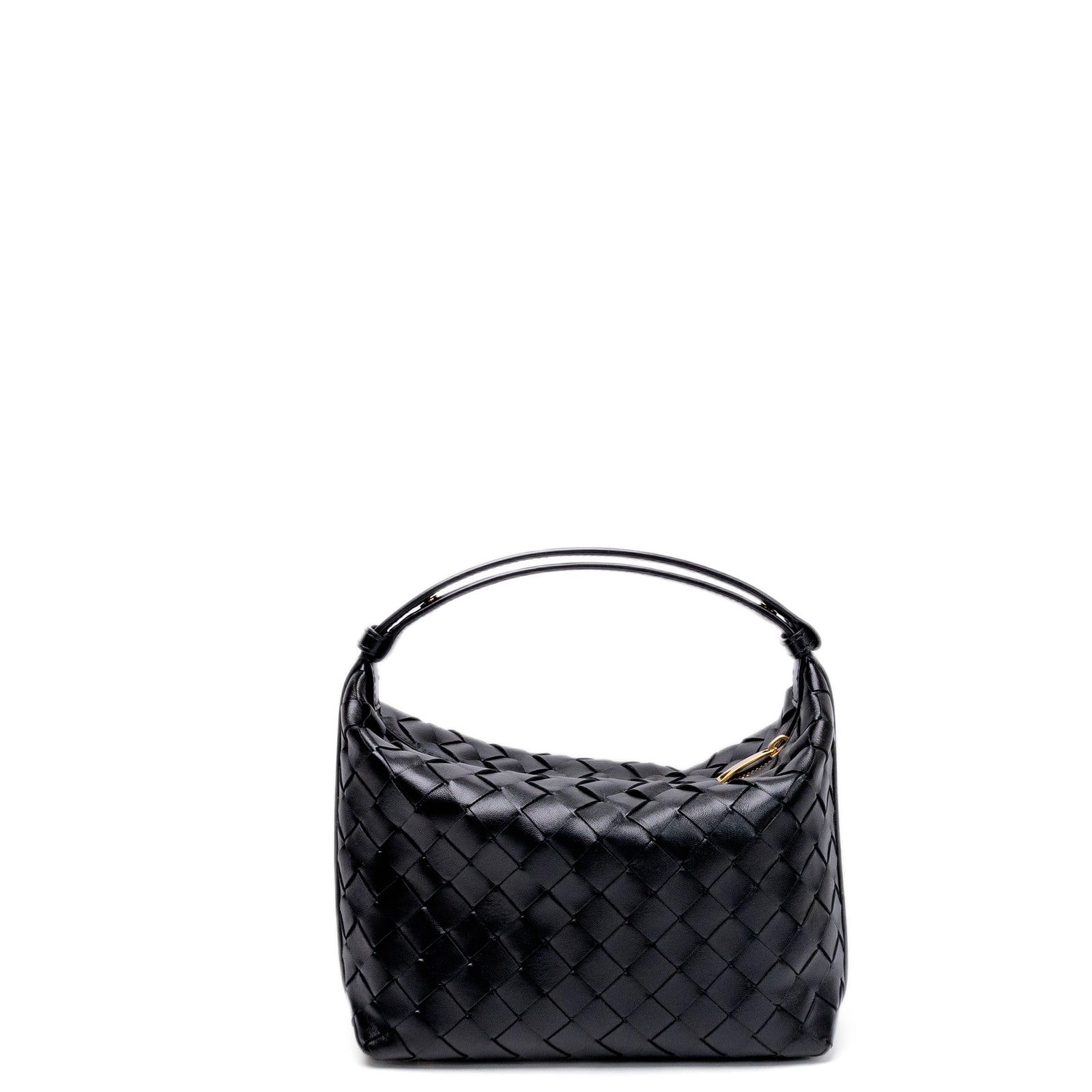 BOTTEGA VENERA MINI WALLACE SHOULDER BAG CALFSKIN BLACK GHW