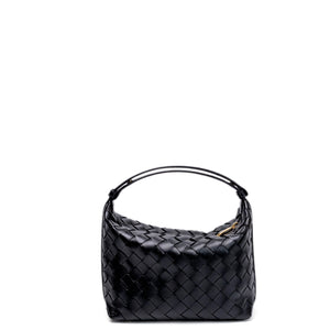 BOTTEGA VENERA MINI WALLACE SHOULDER BAG CALFSKIN BLACK GHW