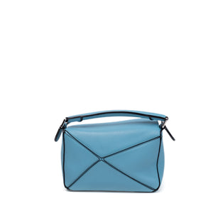 LOEWE MINI PUZZLE BAG CALFSKIN LIGHT BLUE SHW