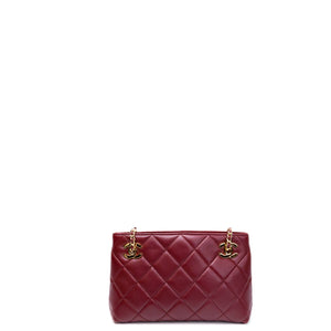 CHANEL MINI SHOPPING TOTE DARK BURGUNDY LAMBSKIN GHW (MICROCHIP)