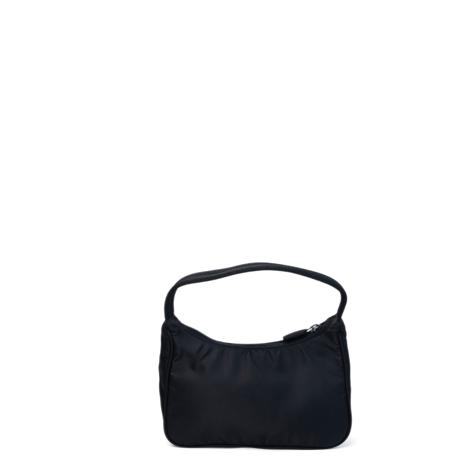 PRADA VINTAGE HOBO HANDBAG BLACK NYLON SHW