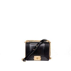 CHANEL 22C MINI BOY BAG CALFSKIN LEATHER GHW(MICROCHIP)