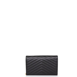 SAINT LAURENT ENVELOPE CHAIN WALLET CALFSKIN BLACK GHW