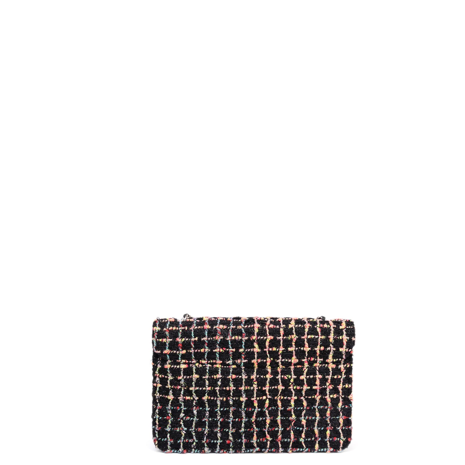 CHANEL TWEED BEAUTY LOCK FLAP BAG MUTICOLOURED BLACK SHW