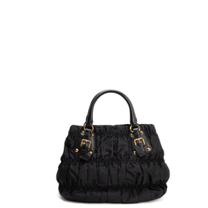 PRADA TESSUTO GAUFRE TOTE BLACK GHW