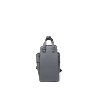 LOEWE MINI HAMMOCK DRAWSTRING BAG GREY GRAINED CALFSKIN LEATHER SHW