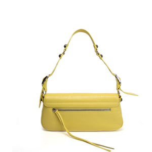 BALENCIAGA SMALL LE CAGOLE SLING SHOULDER BAG YELLOW LAMBSKIN LEATHER SHW