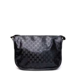 GUCCI SUPREME MESSENGER BAG BLACK COATED CANVAS SHW