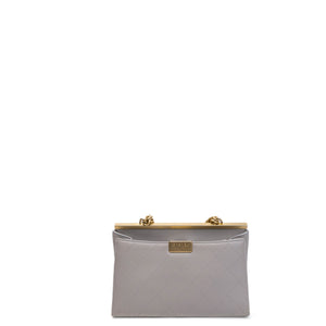 CHANEL COCO LUXE FLAP BAG GREY LAMBSKIN LEATHER GHW