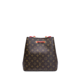 LOUIS VUITTON NEO NOE BROWN/ RED POUDRE MONOGRAM CANVAS GHW