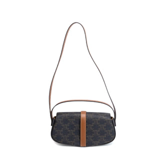 CELINE CLUTCH ON STRAP TABOU TRIOMPHE CANVAS / CALFSKIN TAN GHW
