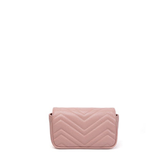 GUCCI SUPER MINI GG MARMONT PINK CALFSKIN LEATHER TONAL ENAMELLED HARDWARE