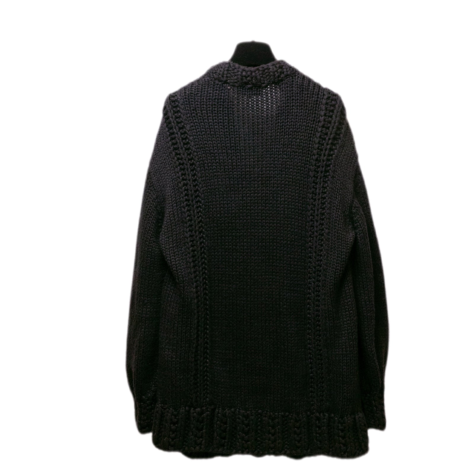 CHANEL 22S CARDIGAN BLACK COTTON / SILK
