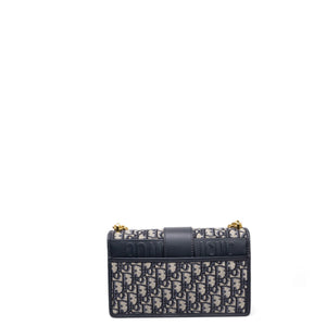 CHRISTIAN DIOR 30 MONTAIGNE EAST WEST BAG WITH CHAIN OBLIQUE JACQUARD BLUE GHW