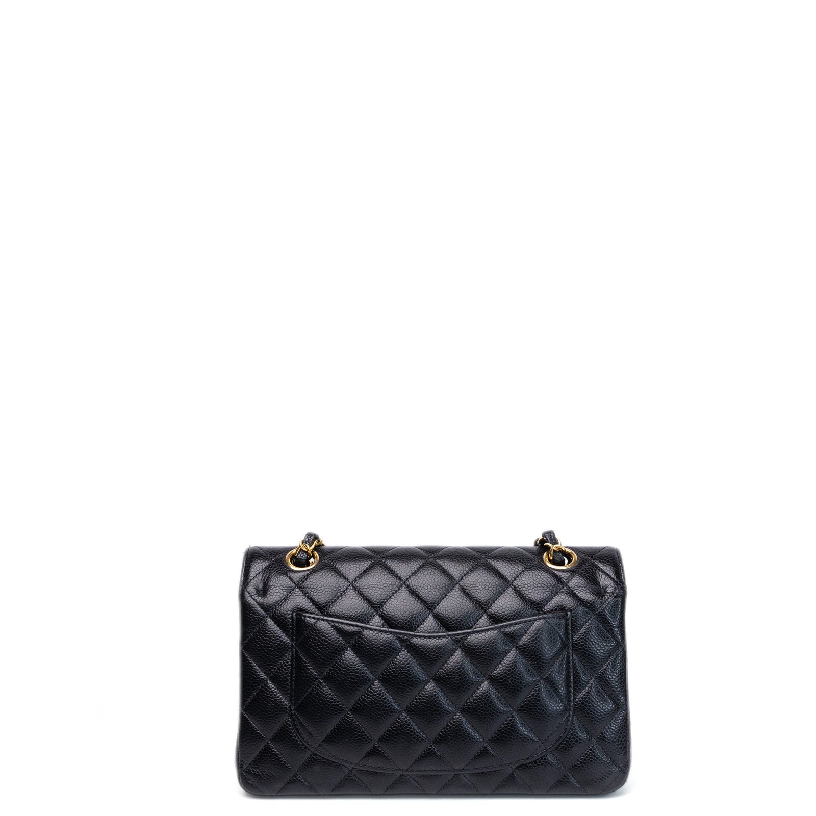 CHANEL SMALL CLASSIC DOUBLE FLAP BAG BLACK CAVIAR GHW