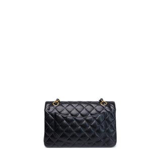 CHANEL SMALL CLASSIC DOUBLE FLAP BAG BLACK CAVIAR GHW