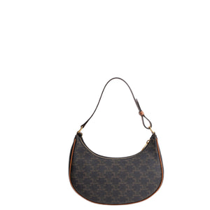 CELINE MEDIUM AVA BAG TRIOMPHE CANVAS / CALFSKIN BROWN GHW