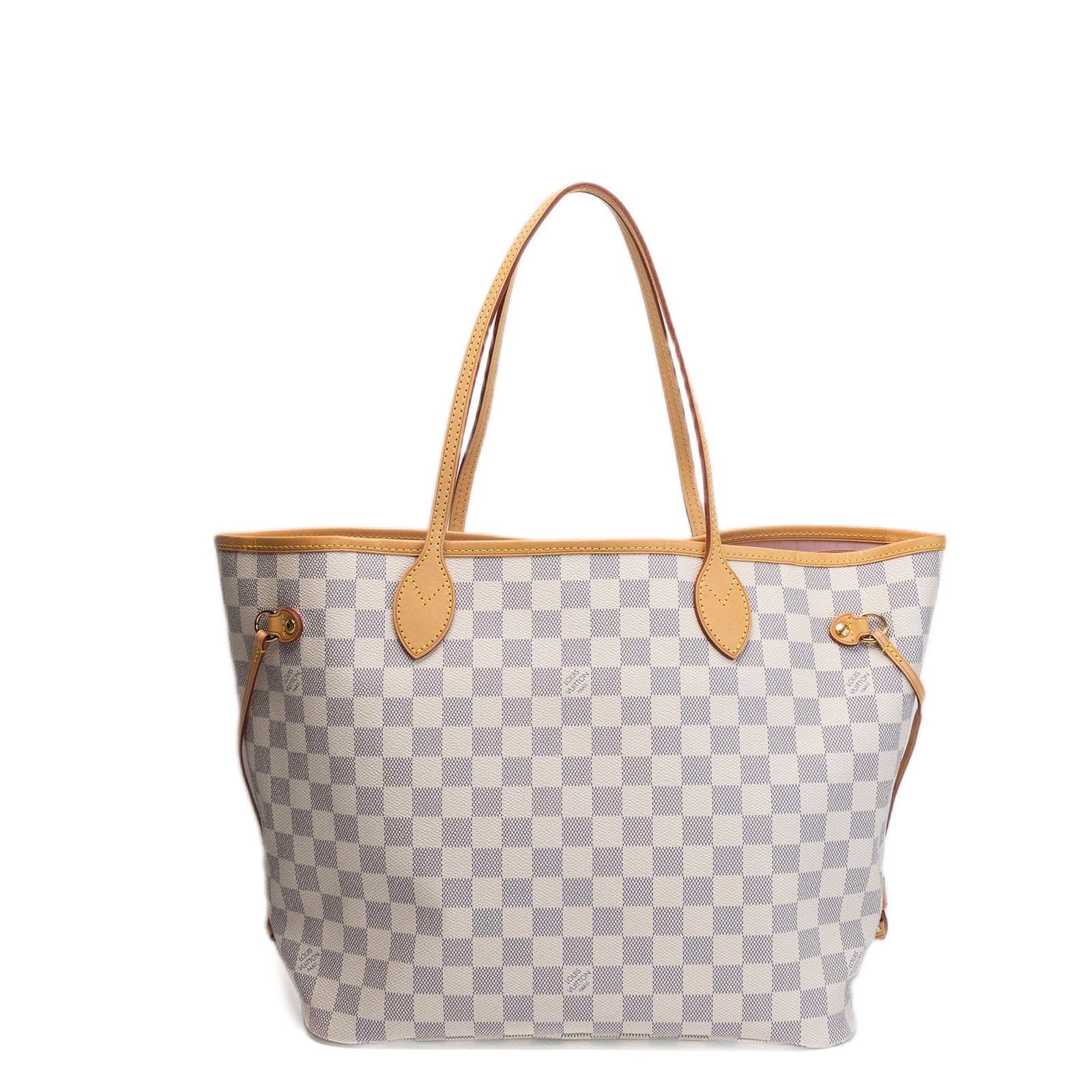 LOUIS VUITTON NEVERFULL MM DAMIER AZUR CANVAS ROSE BALLERINE GHW