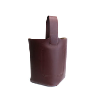LOEWE MEDIUM PEBBLE BUCKET BAG DARK BURGUNDY CALFSKIN GHW
