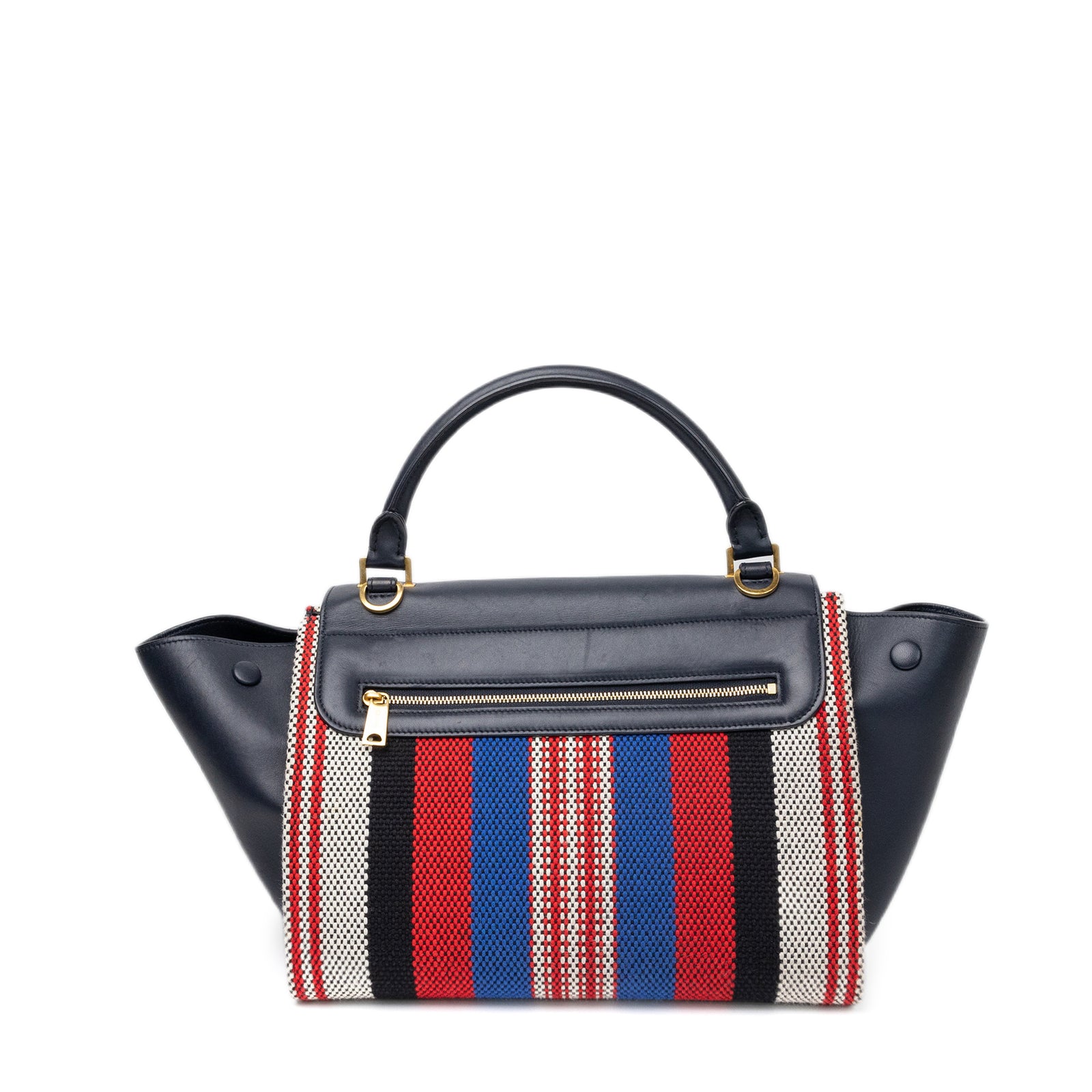 CELINE SMALL TRAPEZE BAG MULTICOLOUR CALFSKIN/CANVAS GHW