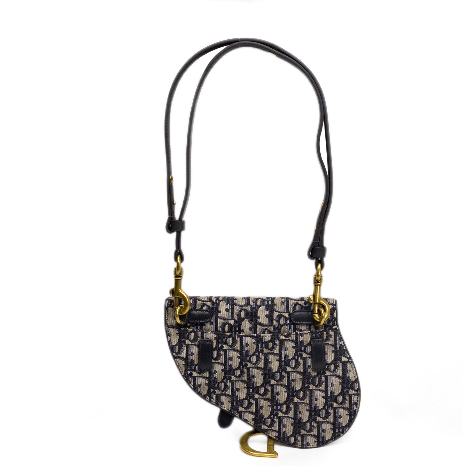 CHRISTIAN DIOR OBLIQUE SADDLE BELT POUCH GHW