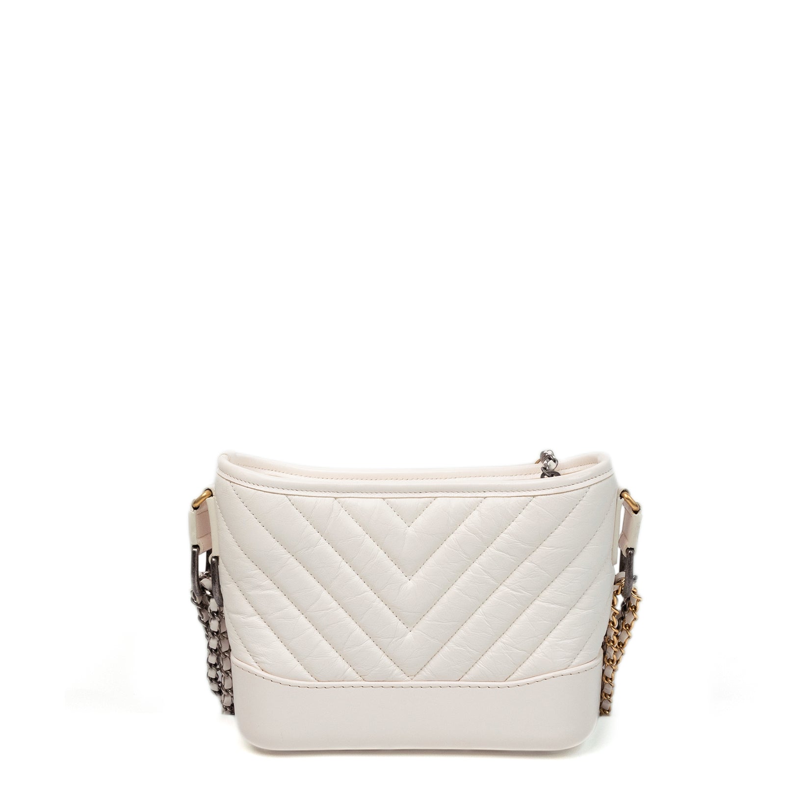 CHANEL SMALL GABRIELLE HOBO BAG WHITE CALFSKIN MULTICOLOUR HARDWARE
