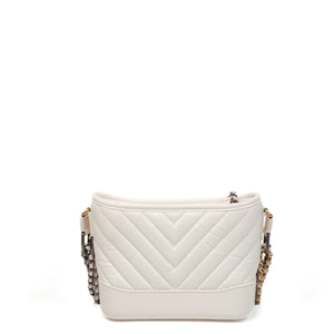 CHANEL SMALL GABRIELLE HOBO BAG WHITE CALFSKIN MULTICOLOUR HARDWARE