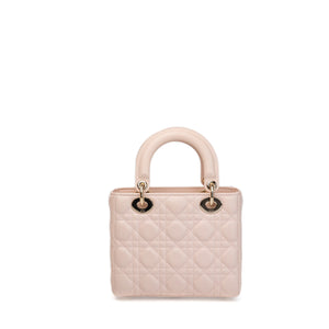 CHRISTIAN DIOR SMALL LADY DIOR LIGHT PINK LAMBSKIN GHW