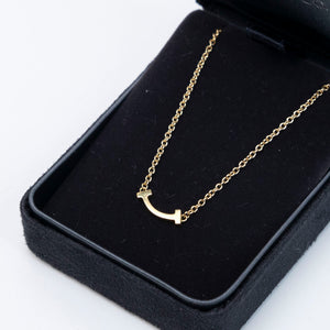 TIFFANY & CO. T SMILE PENDANT 18K YELLOW GOLD MINI BRACELET