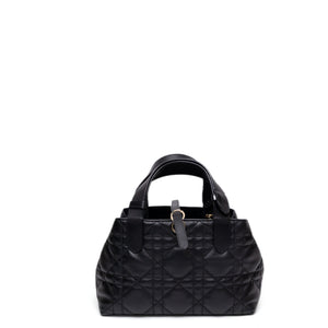 CHRISTIAN DIOR SMALL TOUJOURS TOTE BAG BLACK CALFSKIN LEATHER GHW