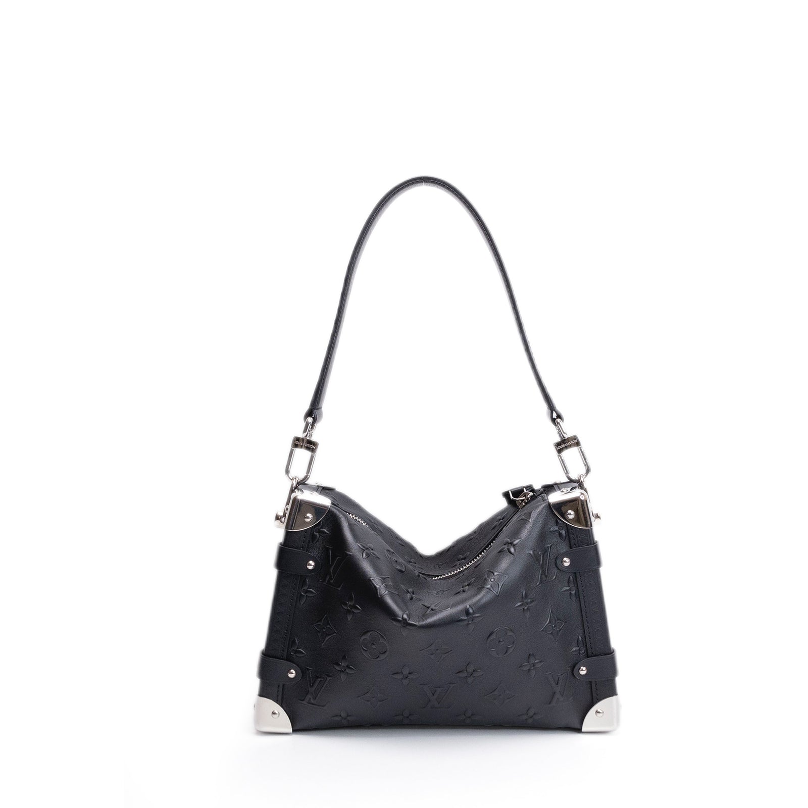 LOUIS VUITTON SIDE TRUNK MONOGRAM DEBOSSED CALFSKIN BLACK SHW (MICROCHIP)