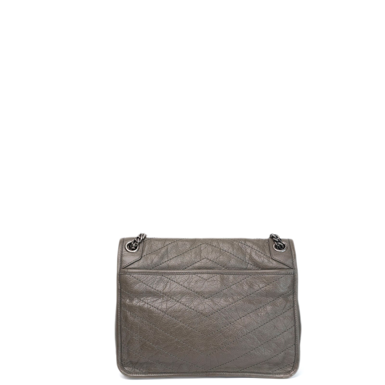 SAINT LAURENT MEDIUM NIKKI BAG CALFSKIN GREY SHW