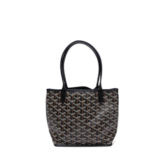 GOYARD MINI ANJOU TOTE BLACK GOYARDINE CANVAS / LEATHER SHW