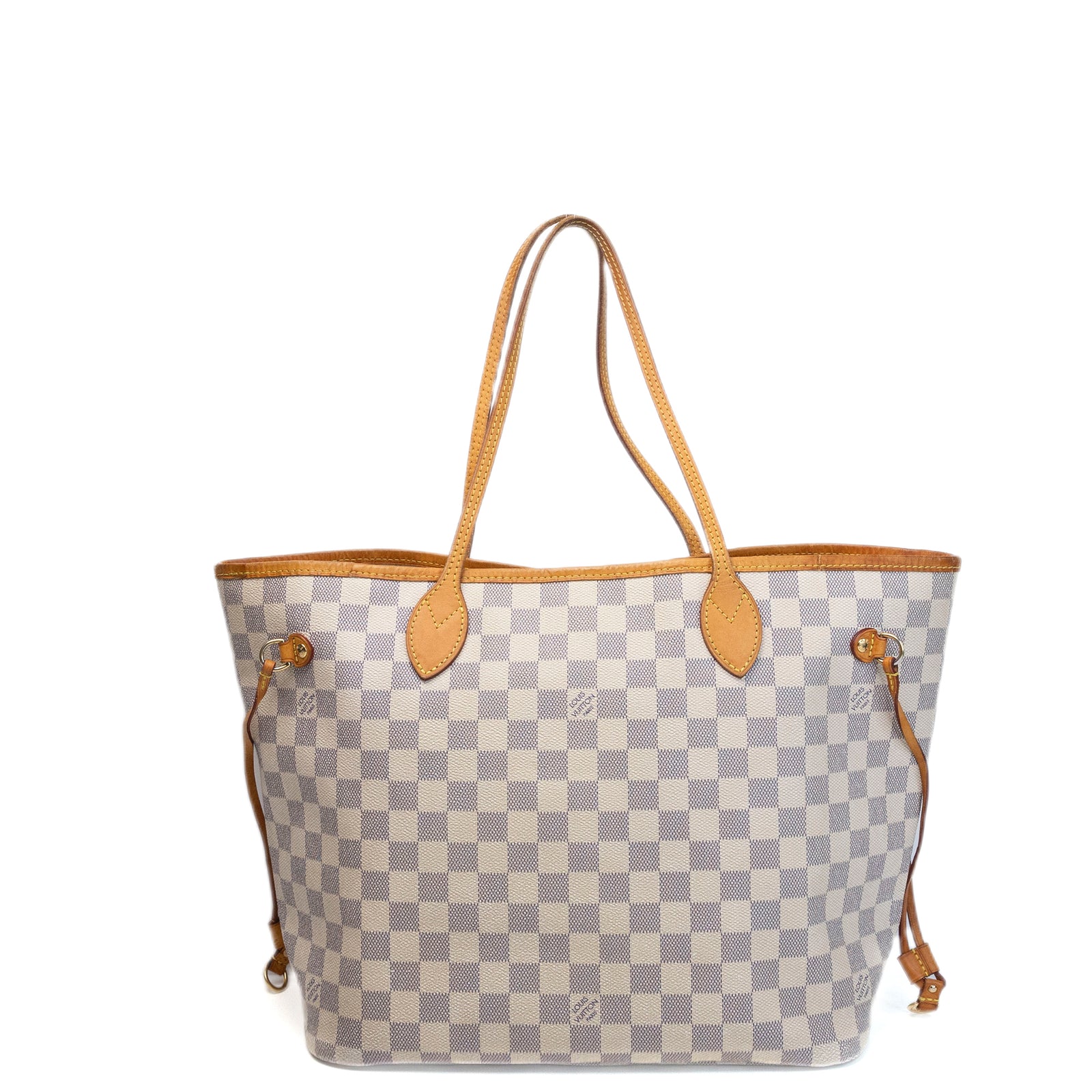 LOUIS VUITTON NEVERFULL MM DAMIER AZUR CANVAS ROSE BALLERINE GHW