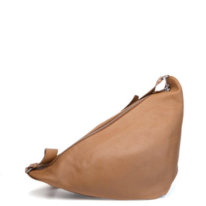 PRADA LARGE TRIANGLE LEATHER BAG CARAMEL SHW