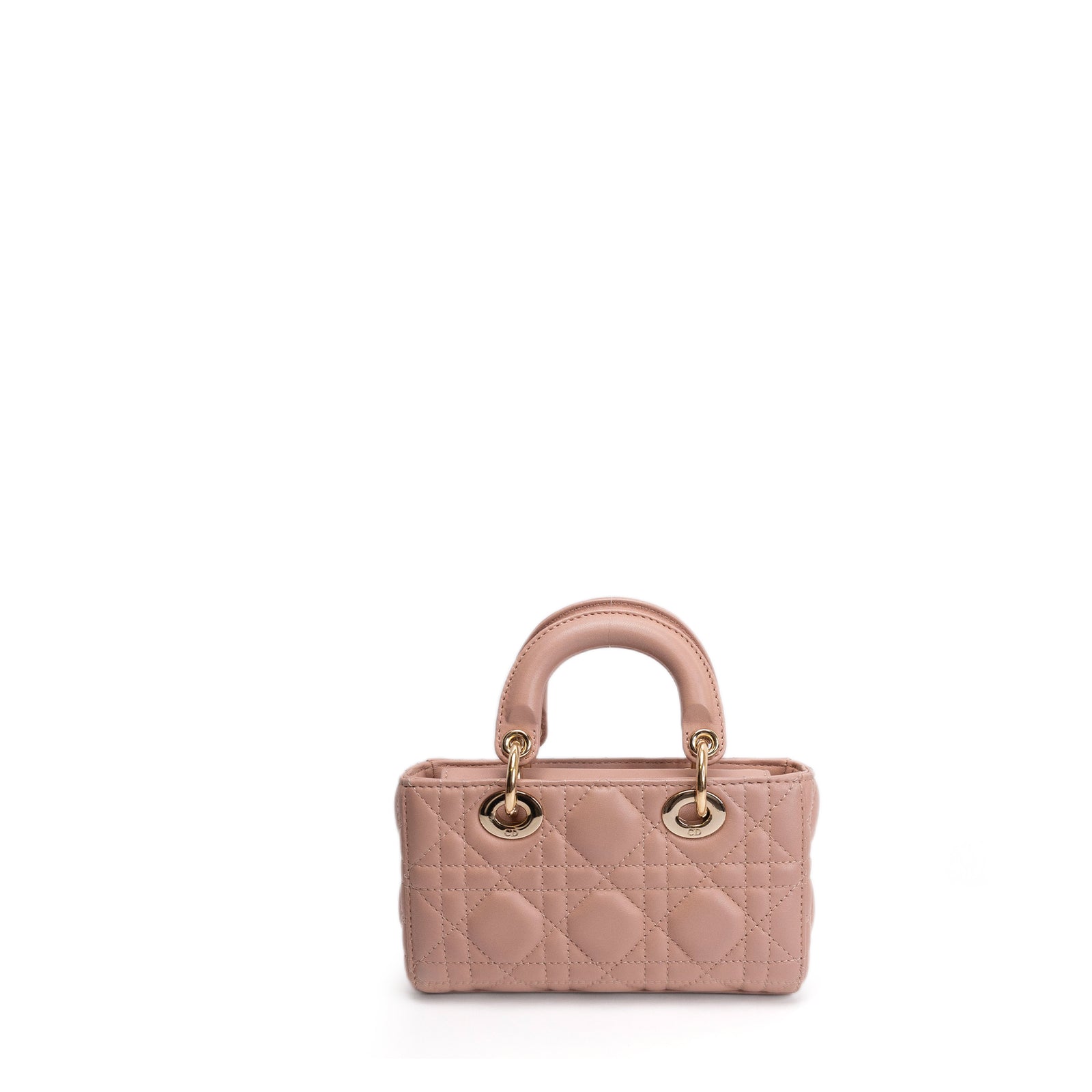 CHRISTIAN DIOR D-JOY MICRO BAG PINK LAMBSKIN LEATHER LGHW
