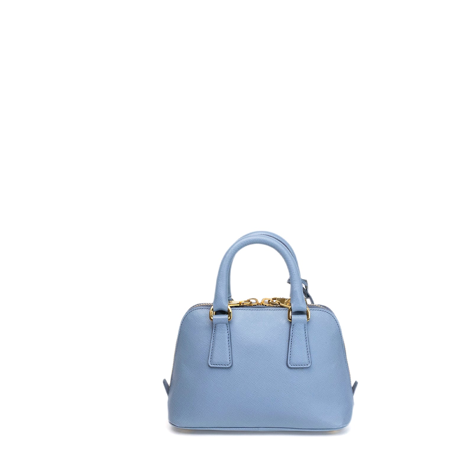 PRADA SAFFIANO LUX LEATHER MINI BAG BLUE GHW