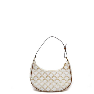 CELINE AVA BAG TRIOMPHE CANVAS/ CALFSKIN WHITE/ BROWN GHW