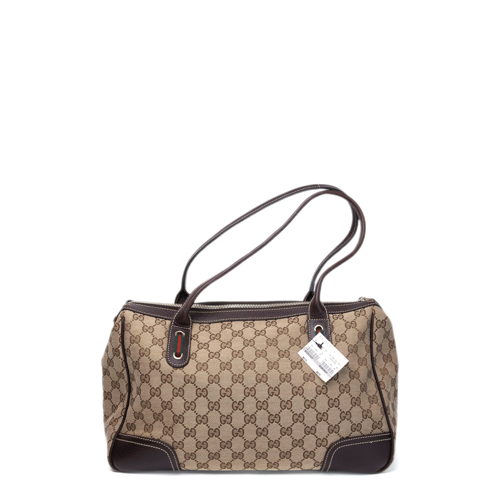 GUCCI GG CANVAS PRINCY TOTE BAG BEIGE GHW