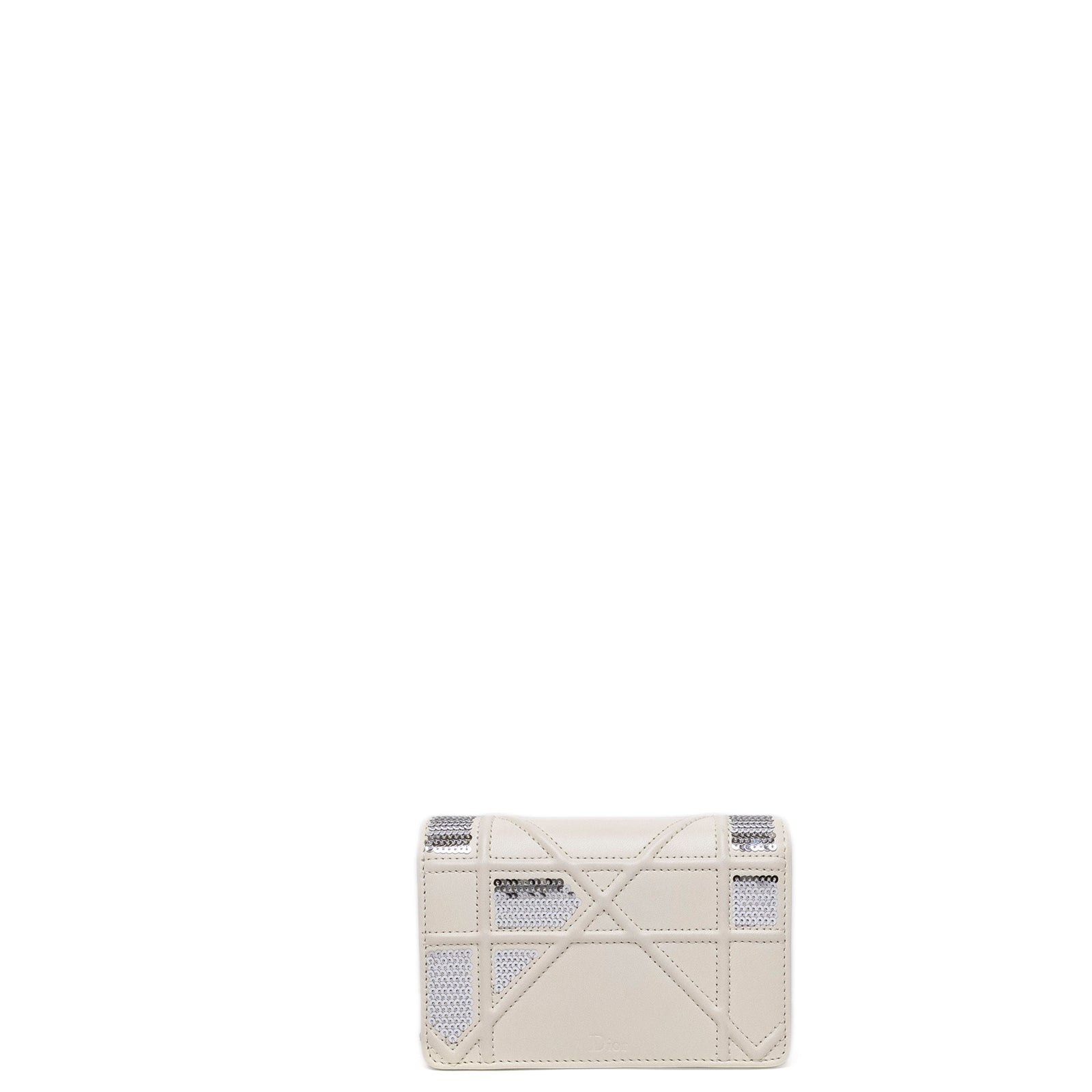 CHRISTIAN DIOR WHITE BABY DIORAMA FLAP BAG LAMBSKIN SHW