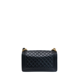 CHANEL MEDIUM LEBOY BLACK CALFSKIN LEATHER GHW