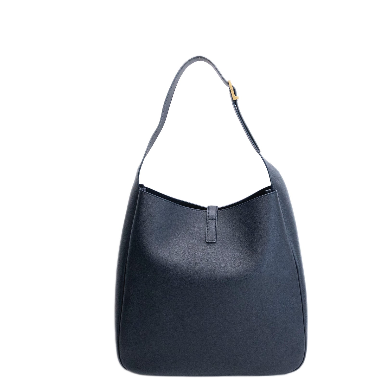 SAINT LAURENT LE 5 A 7 SUPPLE LARGE SMOOTH CALFSKIN BLUE GHW