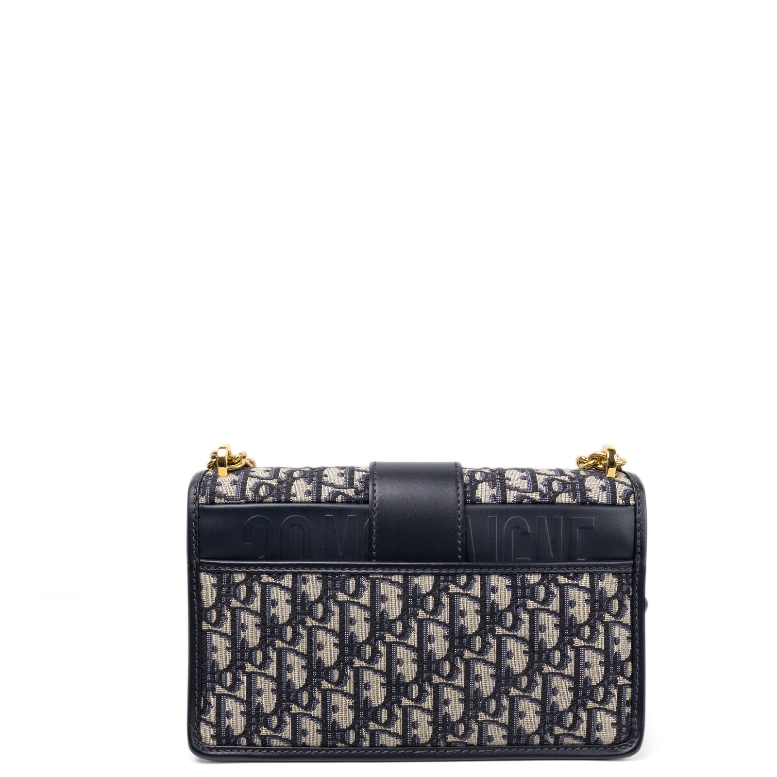 CHRISTIAN DIOR 30 MONTAIGNE CHAIN BAG OBLIQUE JACQUARD BLUE GHW