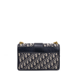 CHRISTIAN DIOR 30 MONTAIGNE CHAIN BAG OBLIQUE JACQUARD BLUE GHW