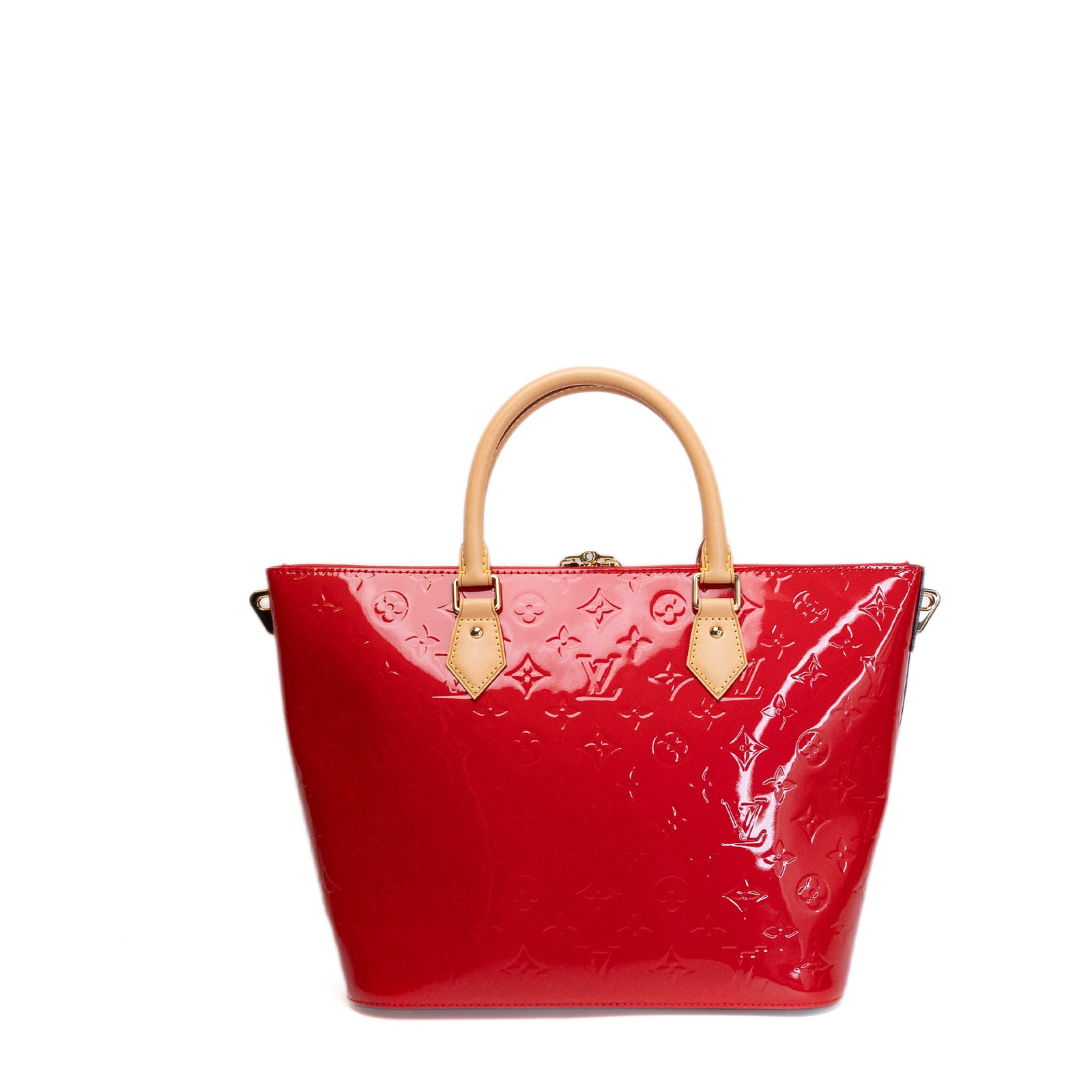 LOUIS VUITTON VERNIS MONTEBELLO MM BAG RED GHW