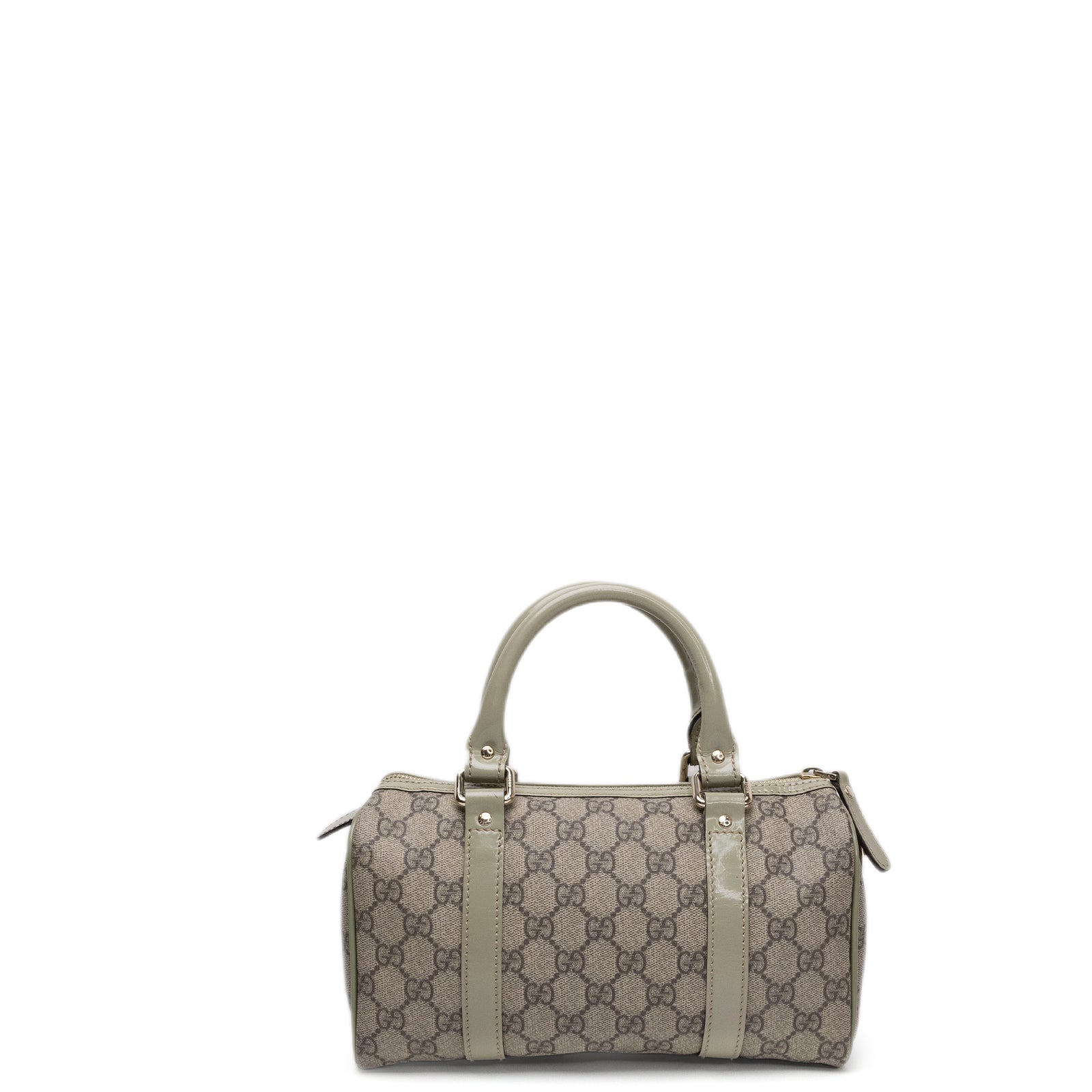 GUCCI GG MONOGRAM MINI JOY BOSTON BAG BEIGE / GREEN GHW