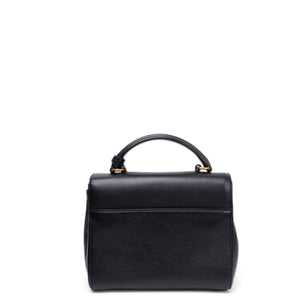 SAINT LAURENT SAC MOUJIK TOP HANDLE BLACK GRAINED LEATHER GHW
